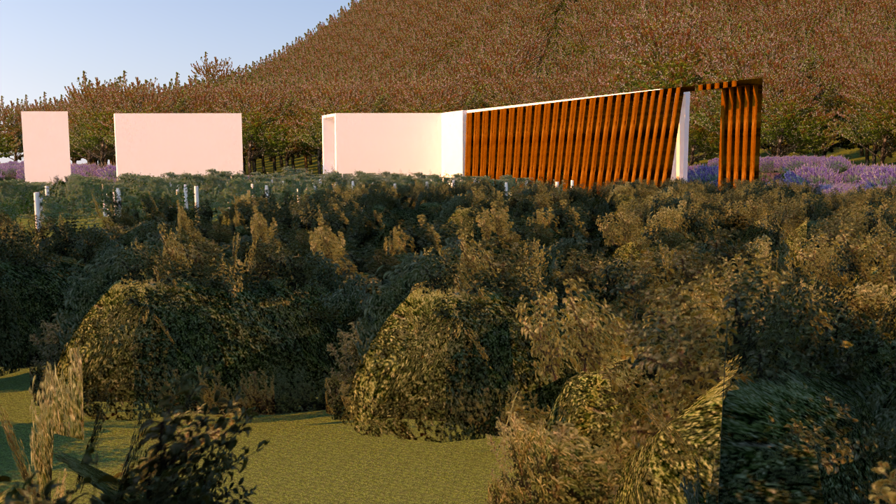pavilion, case study in V-Ray