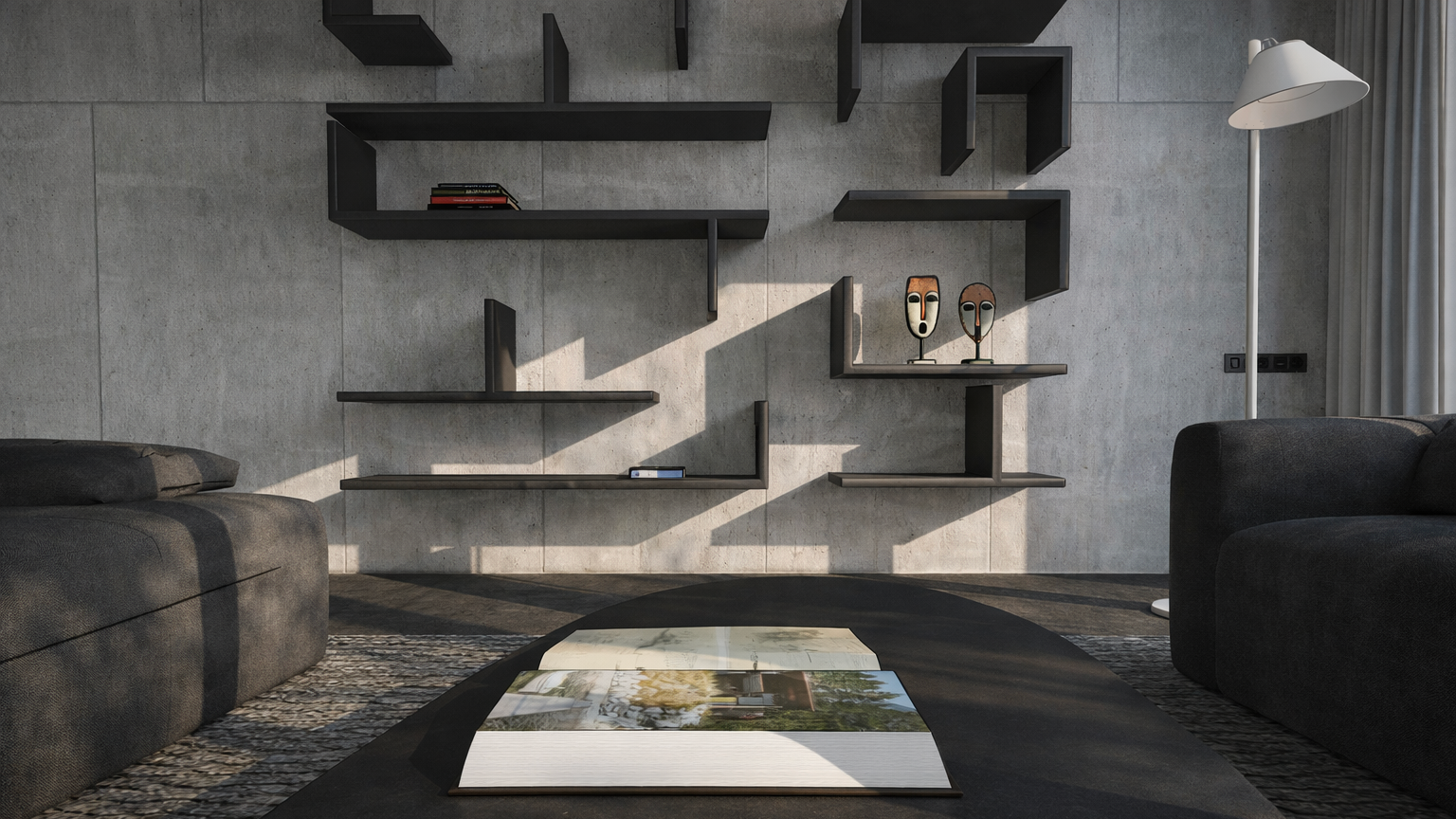 labyrinthine library in SketchUp & Enscape